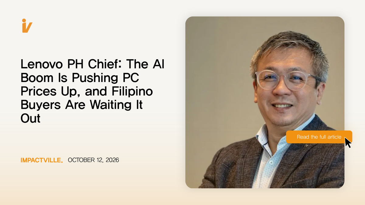 Lenovo PH Chief: The AI Boom Is Pushing PC Prices Up, and Filipino Buyers Are Waiting It Out